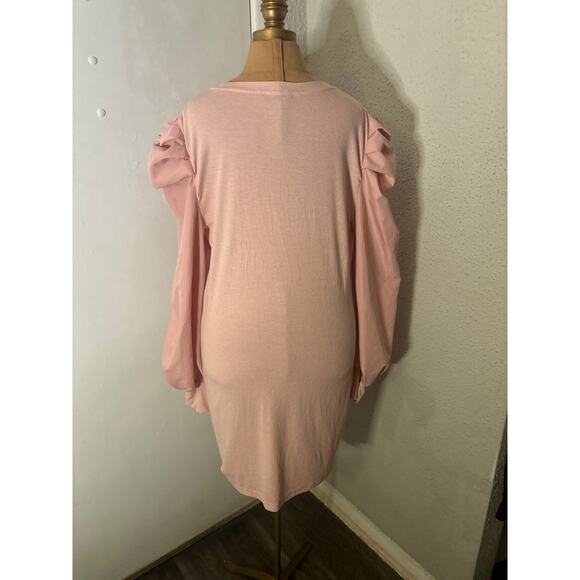 Shein Curve Ribbed Knit Ruched Gigot Sleeve Dress size 3XL Plus Size Castlecore - Picture 2 of 11